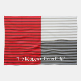 Red Grått White Graphic Kitchen Towel Kökshandduk