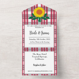 Red Grått White Tartan Bröllop