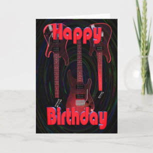 Red Grattis på födelsedagen Guitars av Valxart Kort