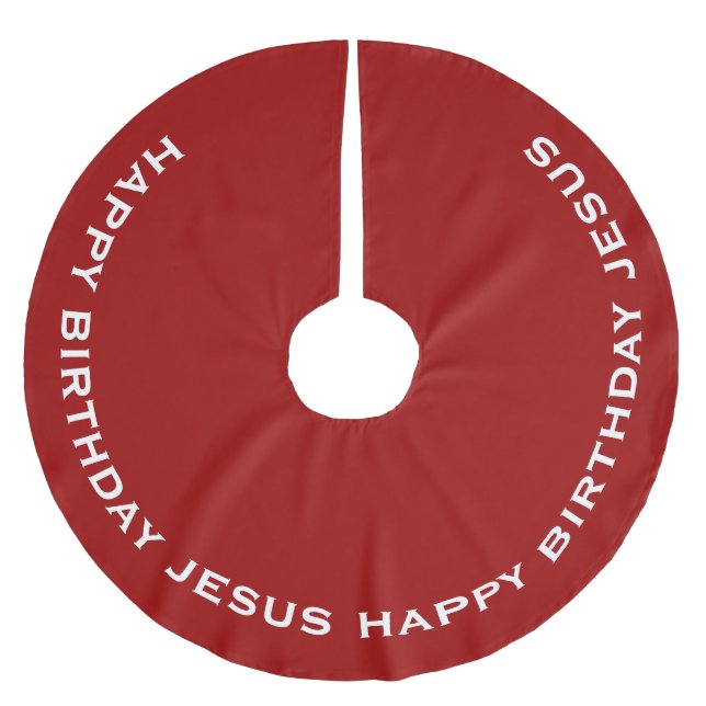 Red Grattis på födelsedagen Jesus Julgransmatta Borstad Polyester (Framsidan)