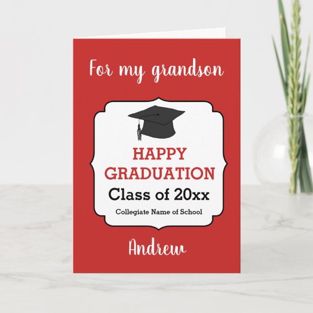 Red Grattiss Grandson Studenten Kort (Framsida)