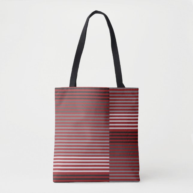 Red, Gray, Black, White Stripes Tygkasse (Framsida)