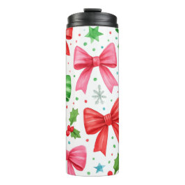Red & Green Bow Christmas Tumbler – Christmas Gift