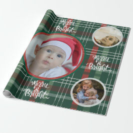 Red & Green Buffalo Plaid Personalized Xmas Wrap Presentpapper