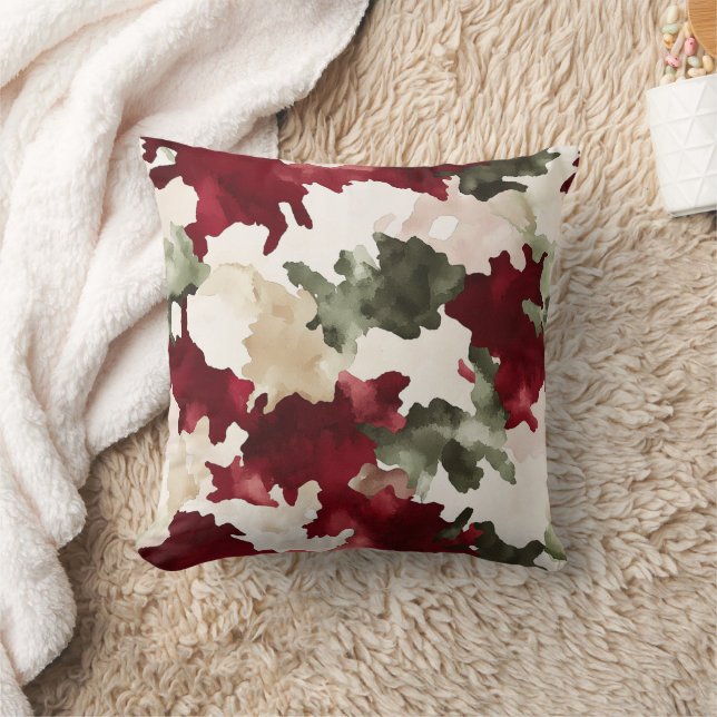 Red Green Cream Camo Kudde (Filt)