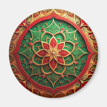 Red Green Decorative Christmas Holiday Magnet