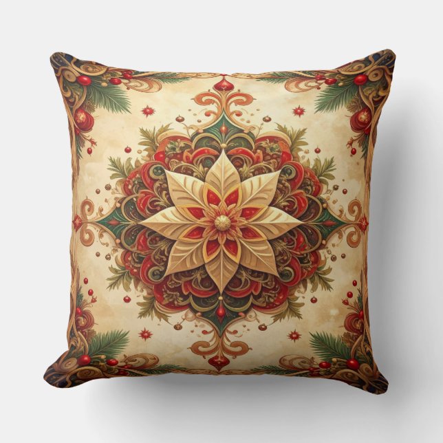 Red Green Decorative Christmas Throw Pillow Kudde (Framsida)