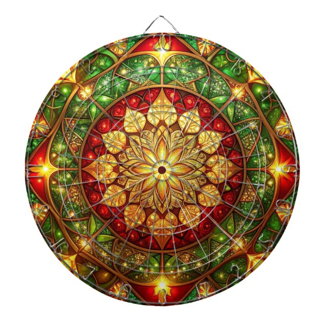 Red Green Decorative Floral Dartboard Darttavla (Framsidan)
