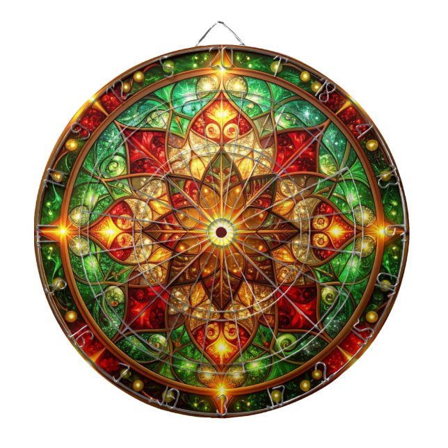 Red Green Decorative Floral Dartboard Darttavla (Framsidan)