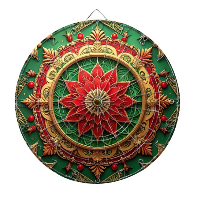 Red Green Decorative Floral Dartboard Darttavla (Framsidan)