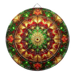 Red Green Decorative Floral Dartboard Darttavla