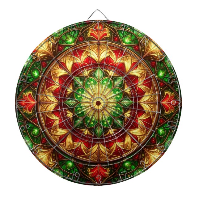 Red Green Decorative Floral Dartboard Darttavla (Framsidan)