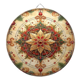 Red Green Decorative Floral Dartboard Darttavla