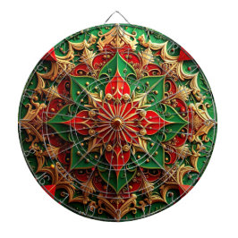 Red Green Decorative Floral Dartboard Darttavla