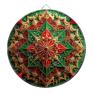 Red Green Decorative Floral Dartboard Darttavla