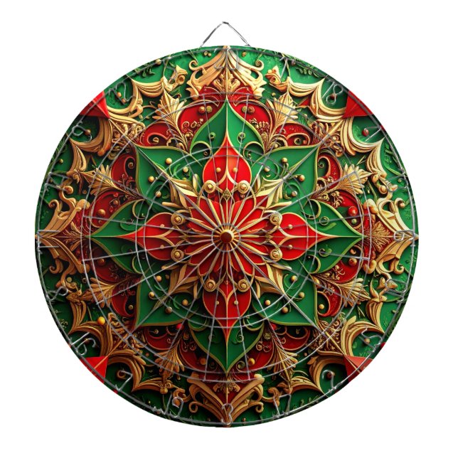Red Green Decorative Floral Dartboard Darttavla (Framsidan)