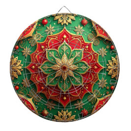 Red Green Decorative Floral Dartboard Darttavla