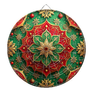 Red Green Decorative Floral Dartboard Darttavla