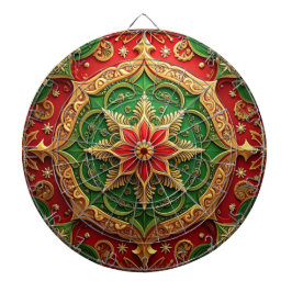 Red Green Decorative Floral Dartboard Darttavla