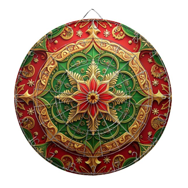 Red Green Decorative Floral Dartboard Darttavla (Framsidan)