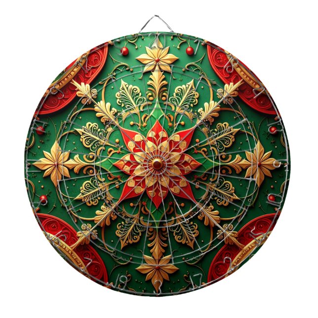 Red Green Decorative Floral Dartboard Darttavla (Framsidan)