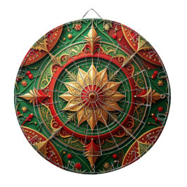 Red Green Decorative Floral Dartboard Darttavla
