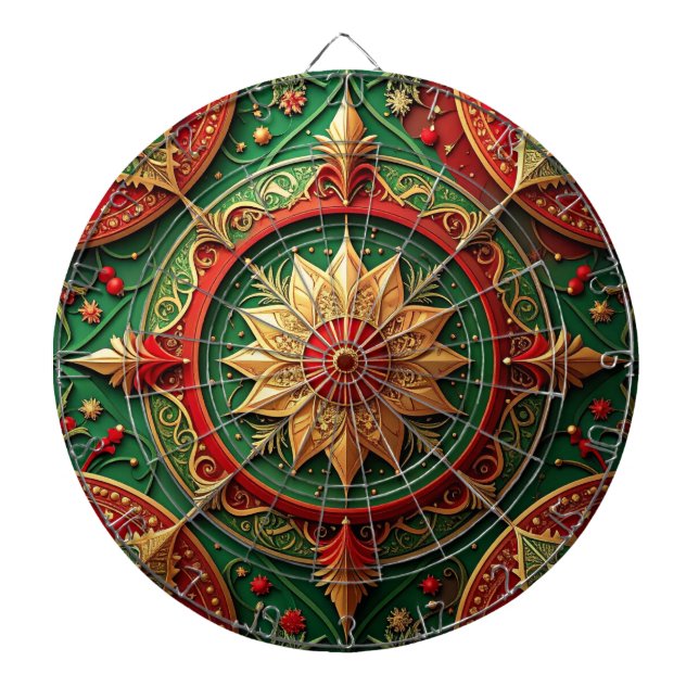 Red Green Decorative Floral Dartboard Darttavla (Framsidan)