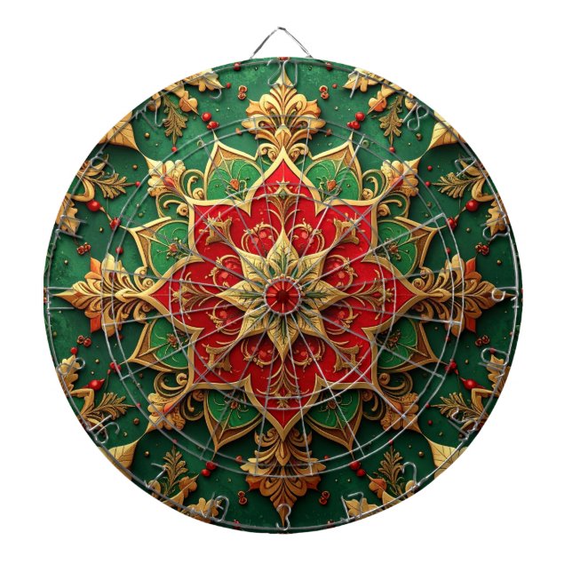 Red Green Decorative Floral Dartboard Darttavla (Framsidan)