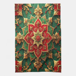 Red Green Decorative Holiday Kitchen Towel Kökshandduk