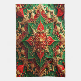 Red Green Decorative Holiday Kitchen Towel Kökshandduk