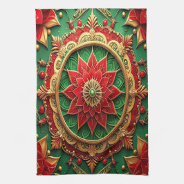Red Green Decorative Holiday Kitchen Towel Kökshandduk