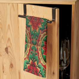 Red Green Decorative Holiday Kitchen Towel Kökshandduk