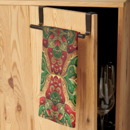 Red Green Decorative Holiday Kitchen Towel Kökshandduk