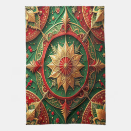 Red Green Decorative Holiday Kitchen Towel Kökshandduk