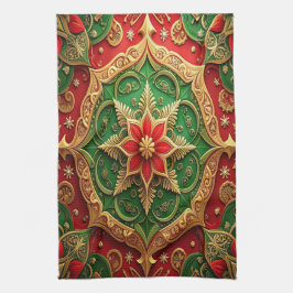 Red Green Decorative Holiday Kitchen Towel Kökshandduk
