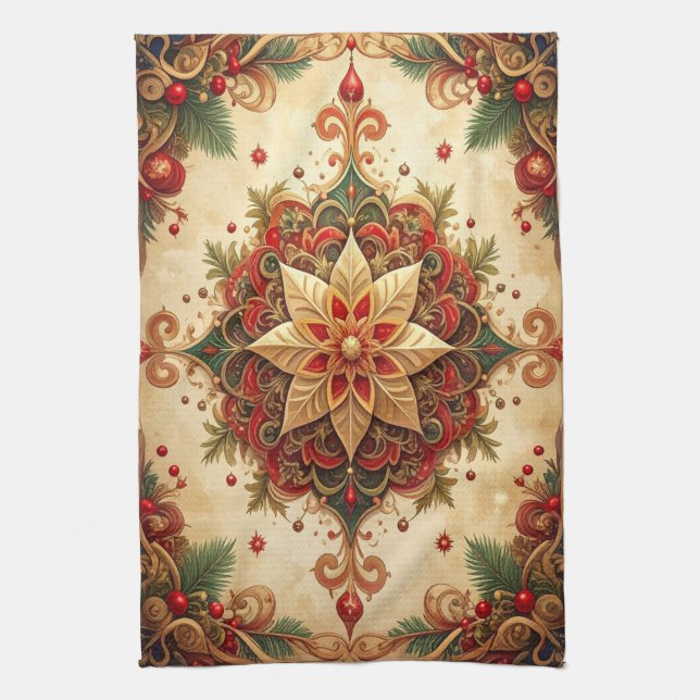 Red Green Decorative Holiday Kitchen Towel Kökshandduk (Vertikal)