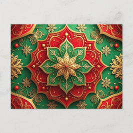 Red Green Decorative Holiday Postcard Vykort