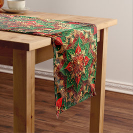 Red Green Decorative Holiday Table Runner