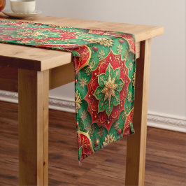 Red Green Decorative Holiday Table Runner