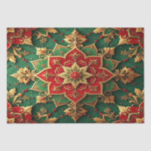 Red Green Decorative Holiday Tissue Paper