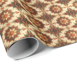Red Green Decorative Holiday Wrapping Paper Presentpapper