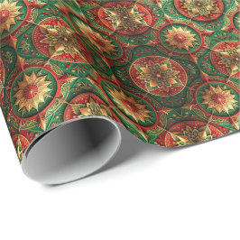 Red Green Decorative Holiday Wrapping Paper Presentpapper