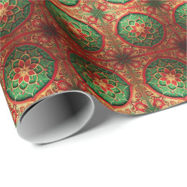Red Green Decorative Holiday Wrapping Paper Presentpapper