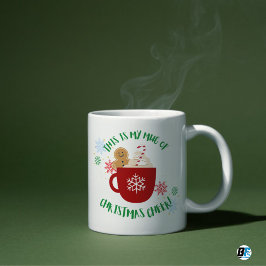 Red & Green Personal Snowflakes & Stars Fun Xmas Kaffemugg
