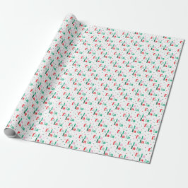 Red Green Pink Fa La La La Christmas Presentpapper