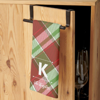Red Green Play-julen Personlig Monogram Kökshandduk