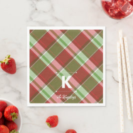 Red Green Play-julen Personlig Monogram Pappersservett