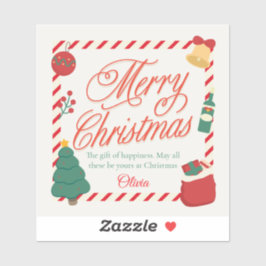 Red Green Playful Christmas Greetings Festive  Klistermärken