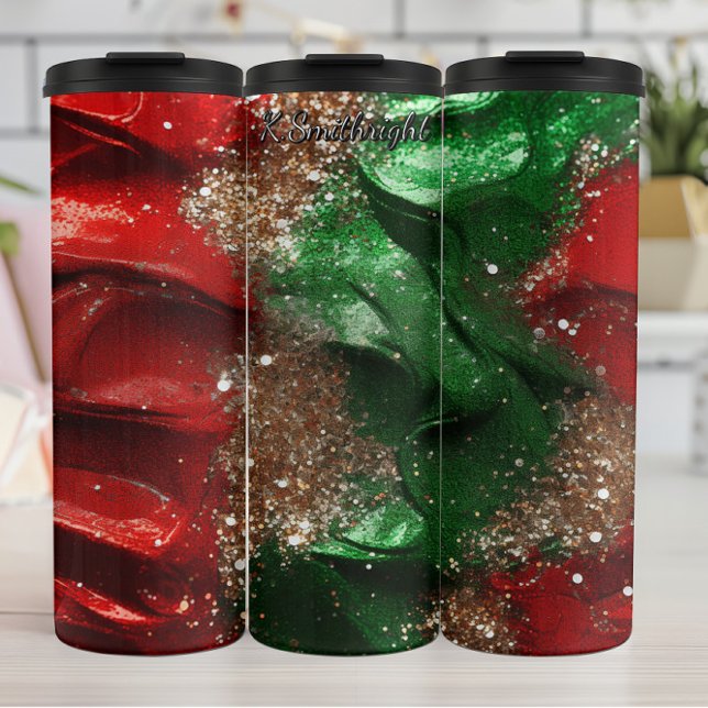 Red Green Swirl Christmas Glitter (Skapare uppladdad)