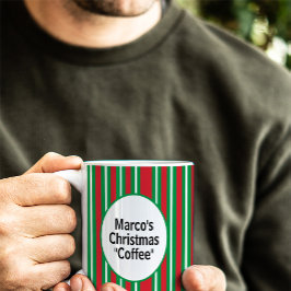 Red Green White Christmas Candy Cane Stripes Kaffemugg
